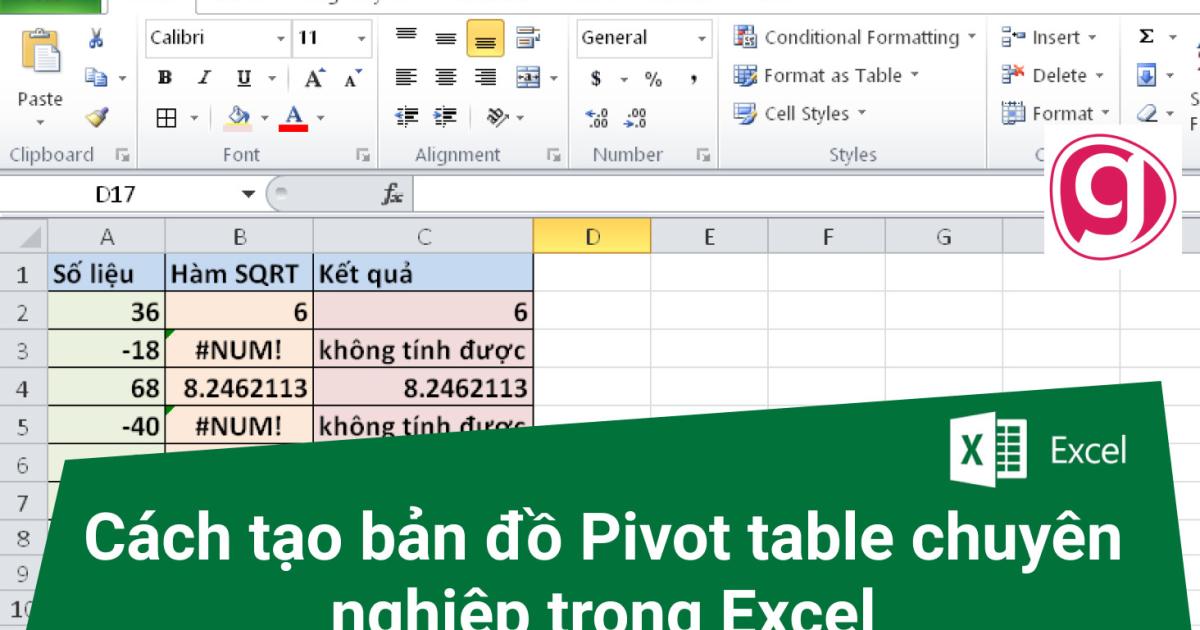 Hướng dẫn từng bước đơn giản tạo bản đồ Pivot table trong Excel